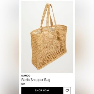 Mango Raffia shopping tote